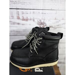 Timberland PRO Men's Wedge Moc Toe Work Boots Black Leather Safety size 10.5W